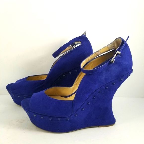 Gianni Bini Royal Blue Platforms Size 9M. S708 - Picture 3 of 8